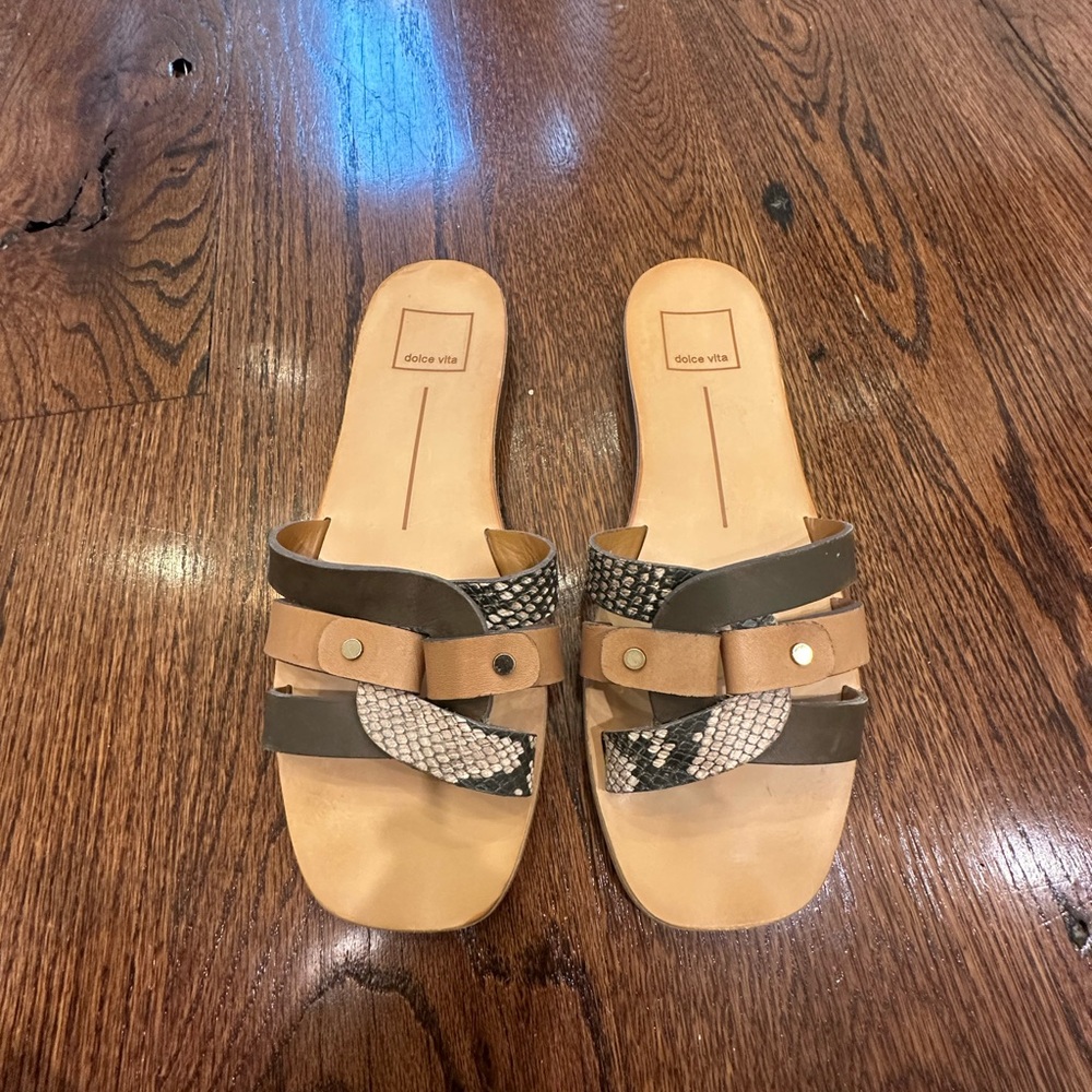 Dolce Vita Snakeskin and Tan Women's Sandals
